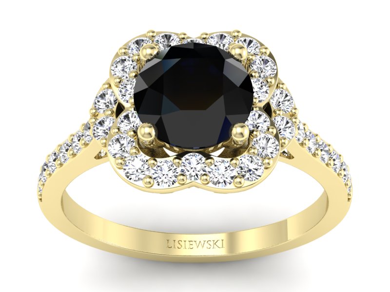 Pierścionek z szafirem i brylantami promocja - 2563skwpro - 1