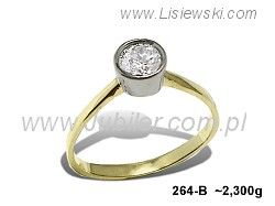 Złoty Pierścionek z cyrkoniami żółte złota 14k - 264b