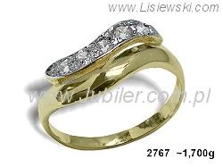 Złoty Pierścionek z cyrkoniami żółte złoto próby 585 - 2767