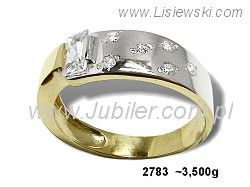Złoty Pierścionek z cyrkoniami żółte złoto próby 585 - 2783