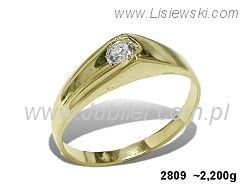 Złoty pierścionek z cyrkonią