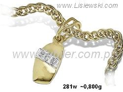 Ekskluzywny złoty wisiorek Lisiewski z cyrkoniami - 281w