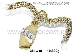 Złoty wisiorek rodowane i brylantami - 281w_br
