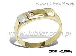 Złoty Pierścionek z cyrkonią żółte złoto próba 585 - 2838