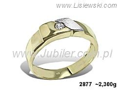 Złoty Pierścionek z cyrkonią żółte złoto próby 585 - 2877