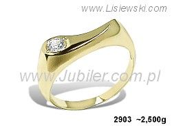 Złoty Pierścionek z cyrkonią żółte złoto próby 585 - 2903