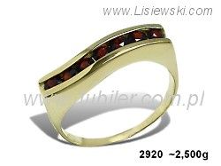Złoty Pierścionek z granatami żółte złoto 585 - 2920