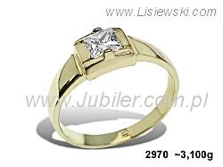 Złoty Pierścionek z cyrkonią żółte złoto próba 585 - 2970