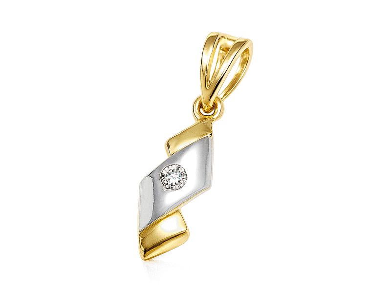 Złoty wisiorek z brylantem - 297w_br - 1