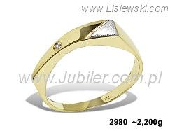 Złoty Pierścionek z cyrkonią żółte złoto próba 585 - 2980