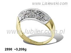 Złoty Pierścionek z cyrkoniami żółte złoto próby 585 - 2990