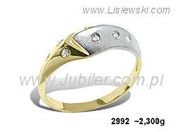 Złoty Pierścionek z cyrkoniami żółte złoto próby 585 - 2992
