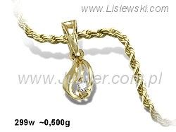 Złota zawieszka z cyrkonią - elegancja na co dzień - 299w