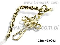 Krzyżyk z żółtego złota - elegancki akcent biżuterii - 29m