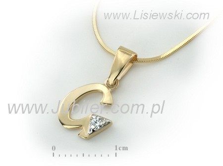Złota zawieszka Wisiorek z brylantem żółte złoto - 2w_G_br