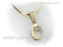 Złoty wisiorek z cyrkonią - niezapomniana elegancja - 2w_O_
