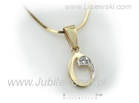 Złoty wisiorek z cyrkonią - niezapomniana elegancja - 2w_O_ - 3