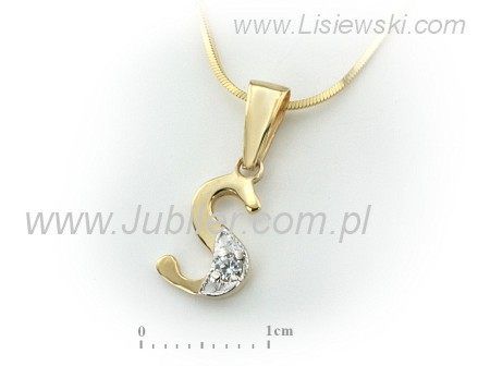 Złoty wisiorek z cyrkoniami - elegancja codziennie - 2w_S_