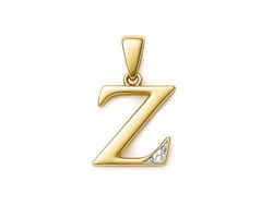 Złoty wisiorek litera Z z brylantem - 2w_Z_br