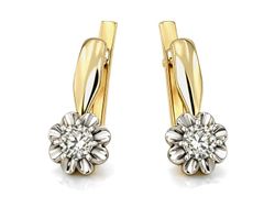 Kolczyki z brylantami białe i żółte złoto - 30001br_SI_H