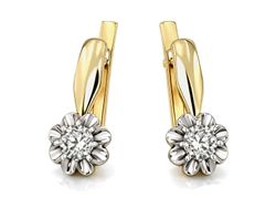 Kolczyki z brylantami białe i żółte złoto - 30001br_VS_G