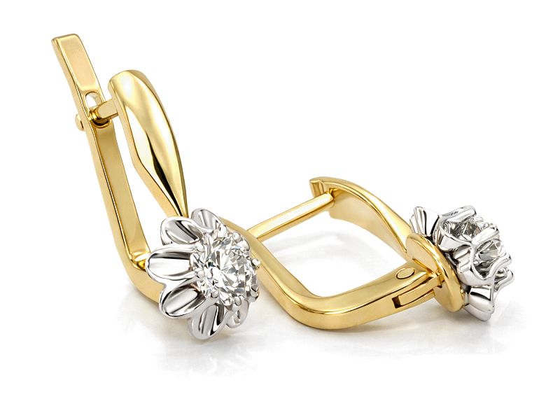 Złote kolczyki z brylantami - 30001br_VS_H - 2