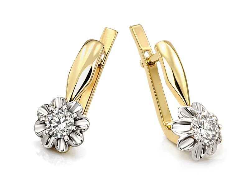 Złote kolczyki z brylantami - 30001br_VS_H - 3