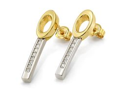 Kolczyki żółte i białe złoto z brylantami - 30003kb_br_SI_H