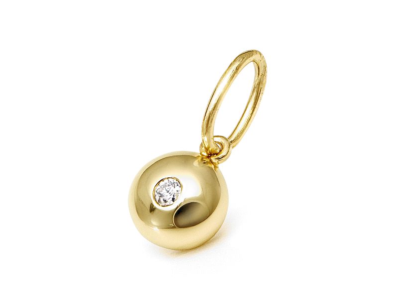 Złoty wisiorek z brylantem - 303w_br - 1