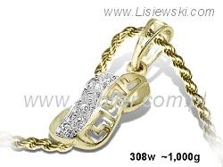 Złoty wisiorek z cyrkoniami - elegancja na co dzień - 308w
