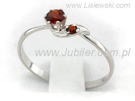 Pierścionek z białego złota z rubinami - 30_rubin - 1