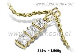 Złoty wisiorek z cyrkoniami - niezrównana elegancja - 314w
