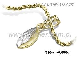 Złoty wisiorek z cyrkonią - kwintesencja elegancji - 316w