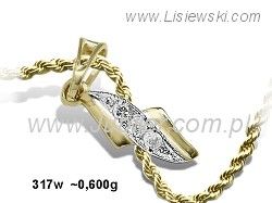 Złota zawieszka z cyrkoniami - uosobienie elegancji - 317w