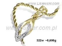 Złota zawieszka Lisiewski - biżuteria na każdą okazję - 322w