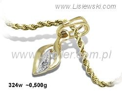 Złota zawieszka z cyrkonią - Lisiewski jubiler - 324w