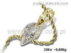 Złoty wisiorek z cyrkoniami - elegancja od Lisiewski - 326w