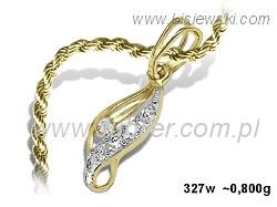 Złoty wisiorek z cyrkoniami - ekskluzywny prezent - 327w