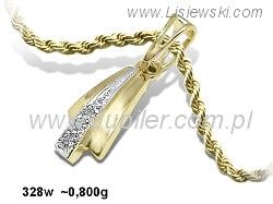 Złota zawieszka z cyrkoniami - ekskluzywny akcent - 328w