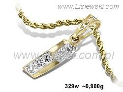 Złota zawieszka z cyrkoniami - twój codzienny blask - 329w