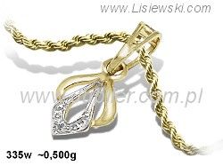 Złota zawieszka z cyrkoniami - wzór elegancji - 335w