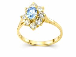 Złoty pierścionek z cyrkoniami - 34n