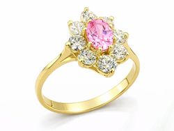 Złoty pierścionek z cyrkoniami - 34r