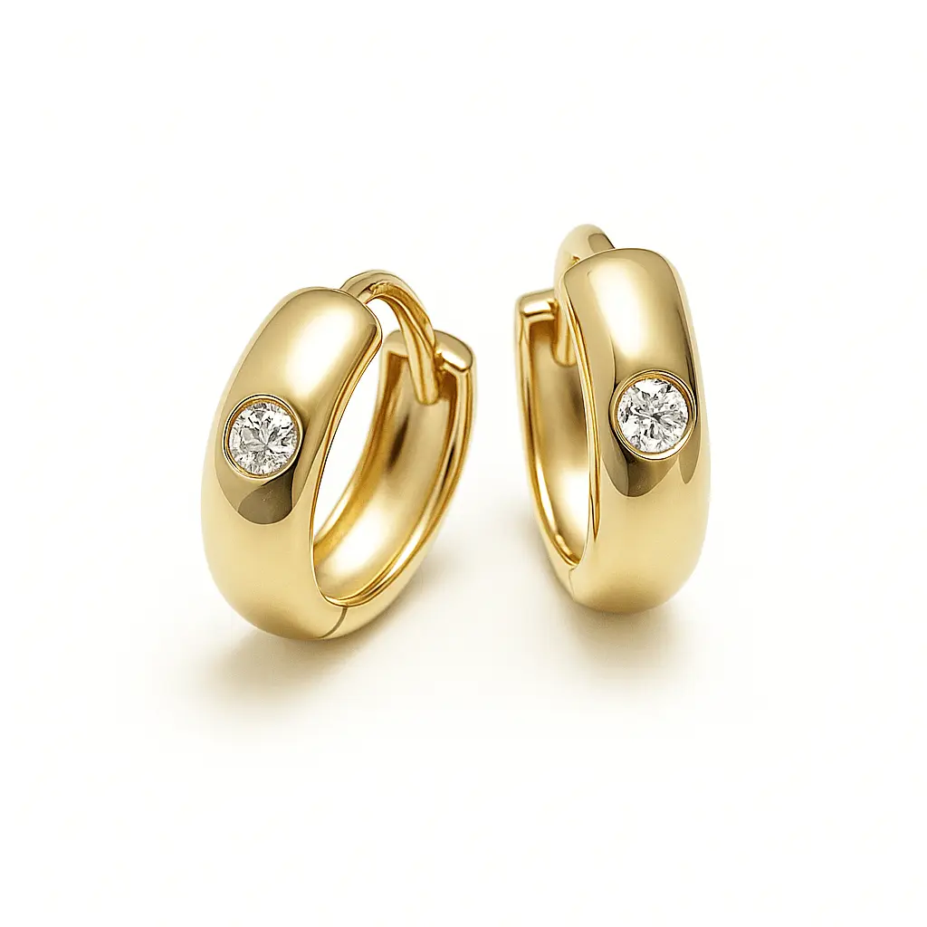 Złote kolczyki z cyrkoniami - 350k - 1