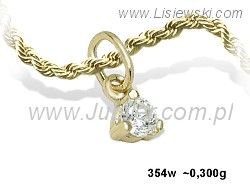 Zawieszka Wisiorek z brylantem żółte złoto - 354wbr_Si_H