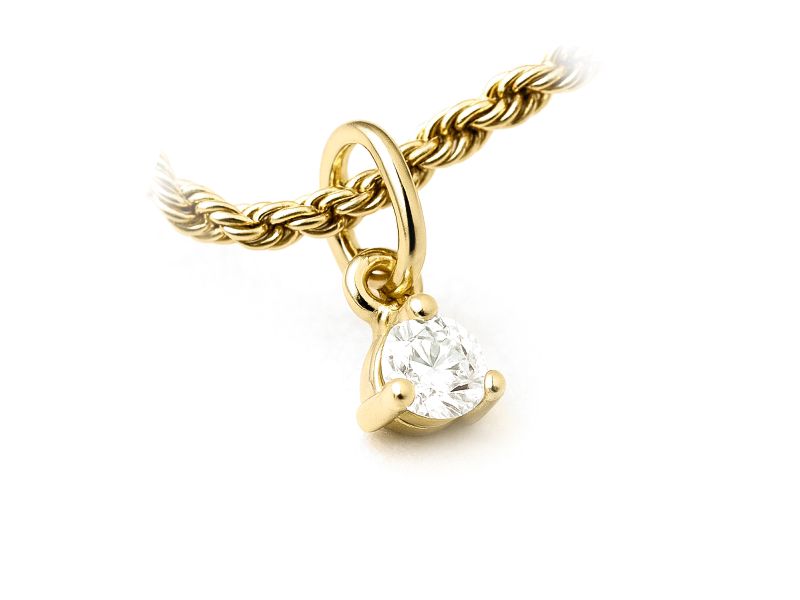 Złota zawieszka z brylantem - 354wbr_Si_H - 1