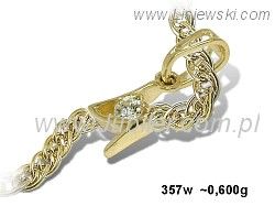 Zawieszka Wisiorek z brylantem żółte złoto - 357wbr_VS_H