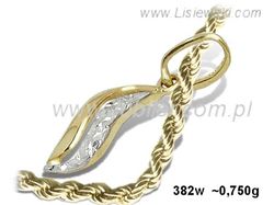 Złoty wisiorek zawieszka - perfekcja w każdym detalu - 382w