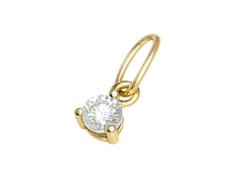 Złota zawieszka z brylantem - 390w_br - 1