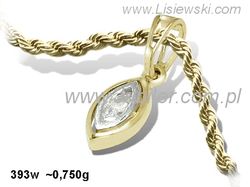 Złoty wisiorek z cyrkonią - definicja elegancji - 393w